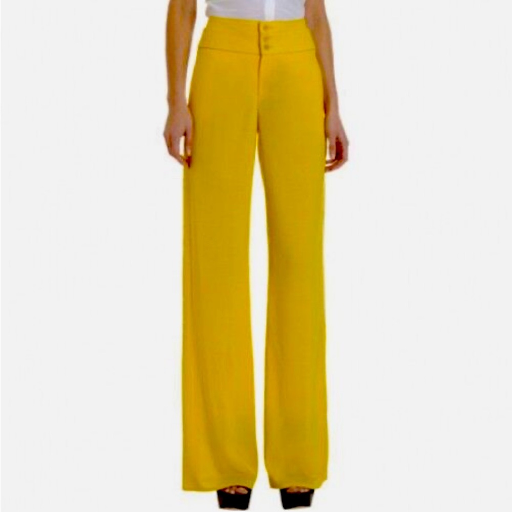 Helmut lang yellow wide legged pants size 4